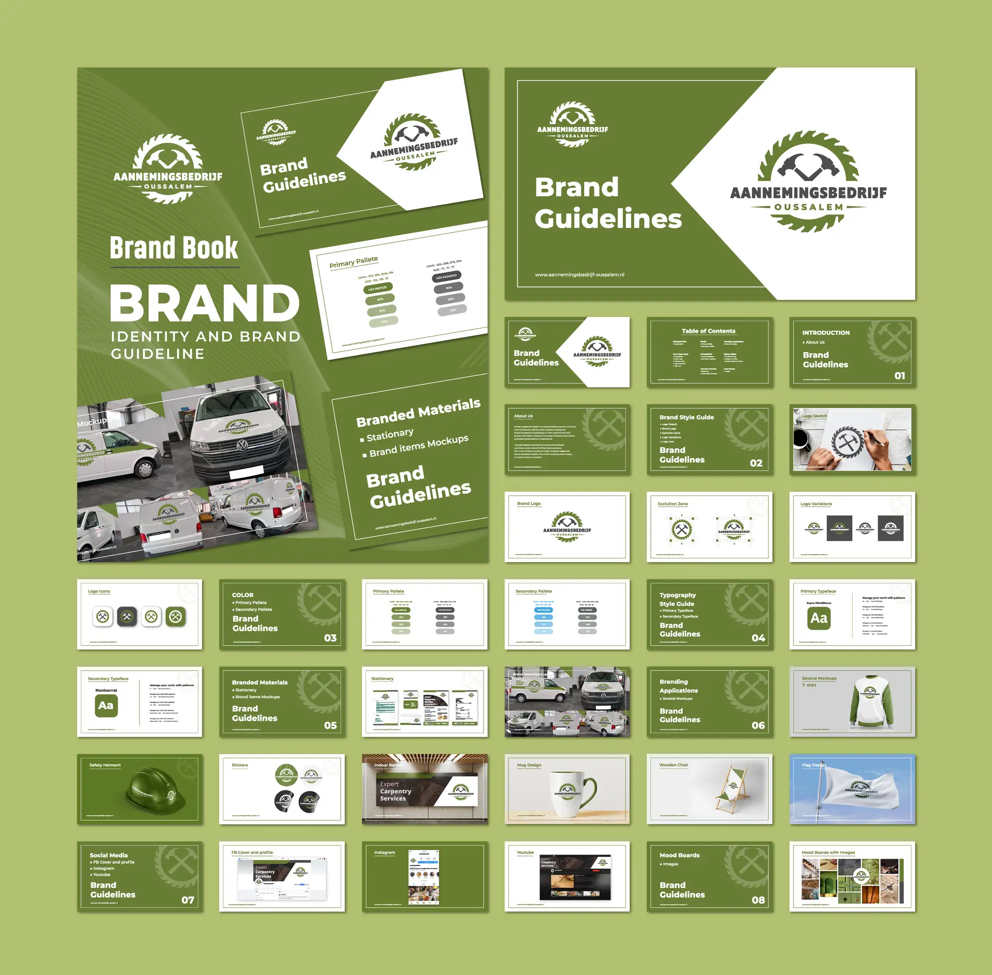 FRPROTECH rebranding project showing a refreshed logo, colour palette and brand guidelines system