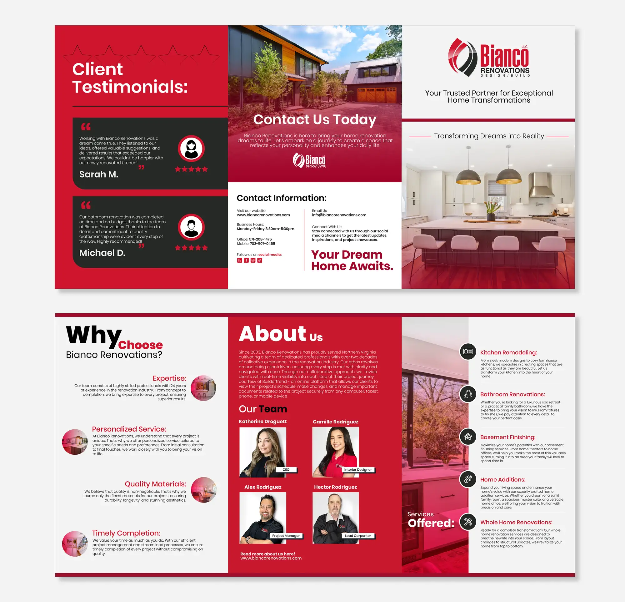 A professionally designed real estate tri-fold brochure by FRPROTECH, illustrating the layout and print craft behind a brochure design service for small business