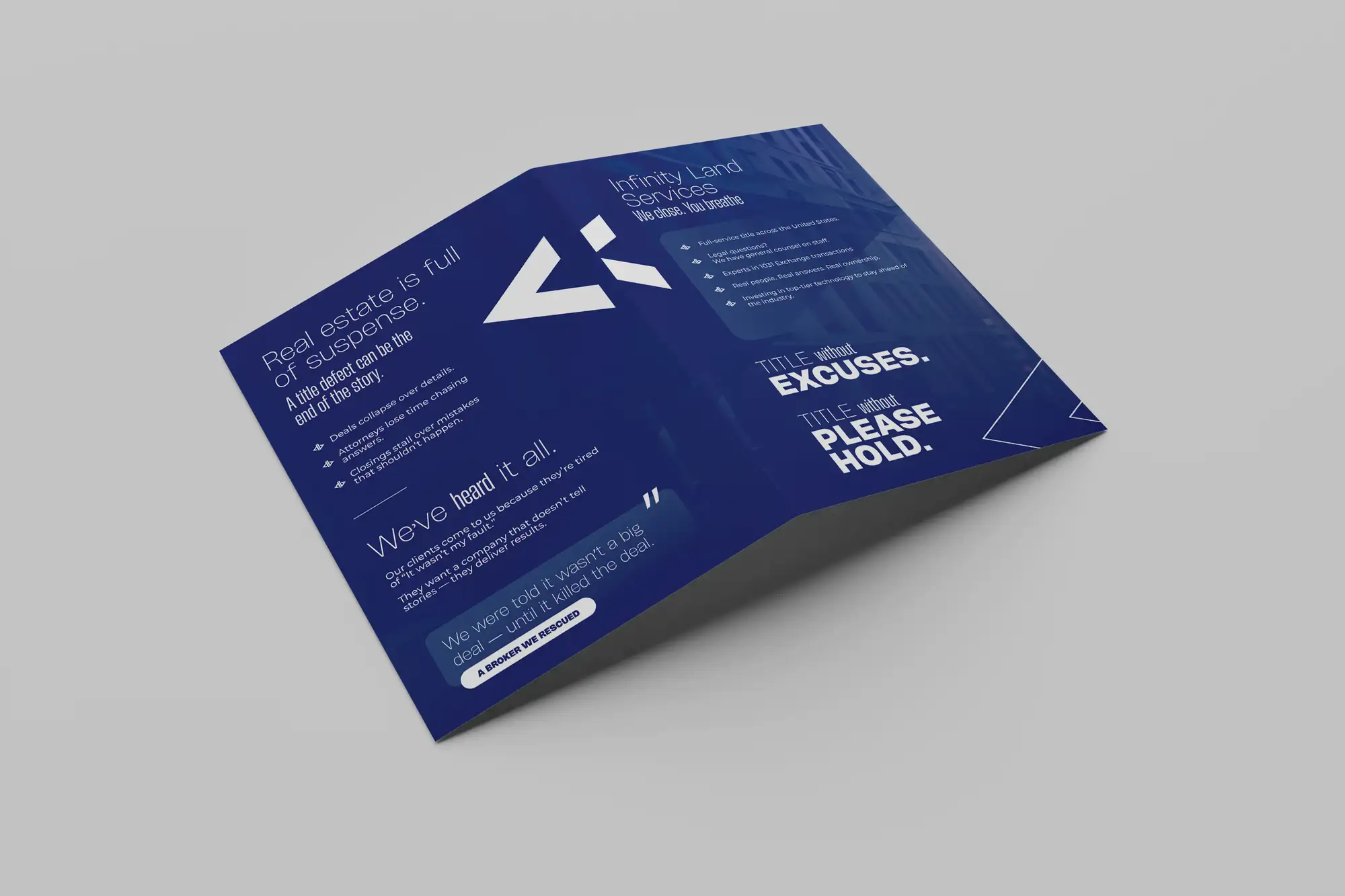 FRPROTECH graphic design project showing a bifold brochure with a clear typographic hierarchy, deliberate font pairing and spacing that demonstrates typography applied in practice