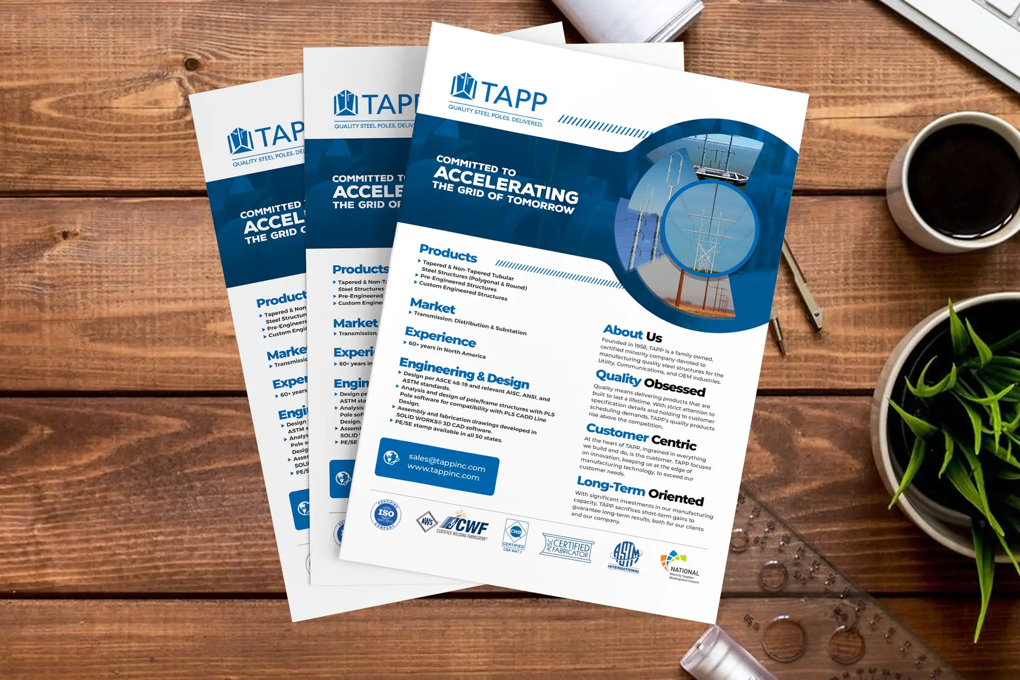 FRPROTECH graphic design project showing a marketing flyer with clear visual hierarchy, where size, colour, and spacing guide the eye from headline to call to action