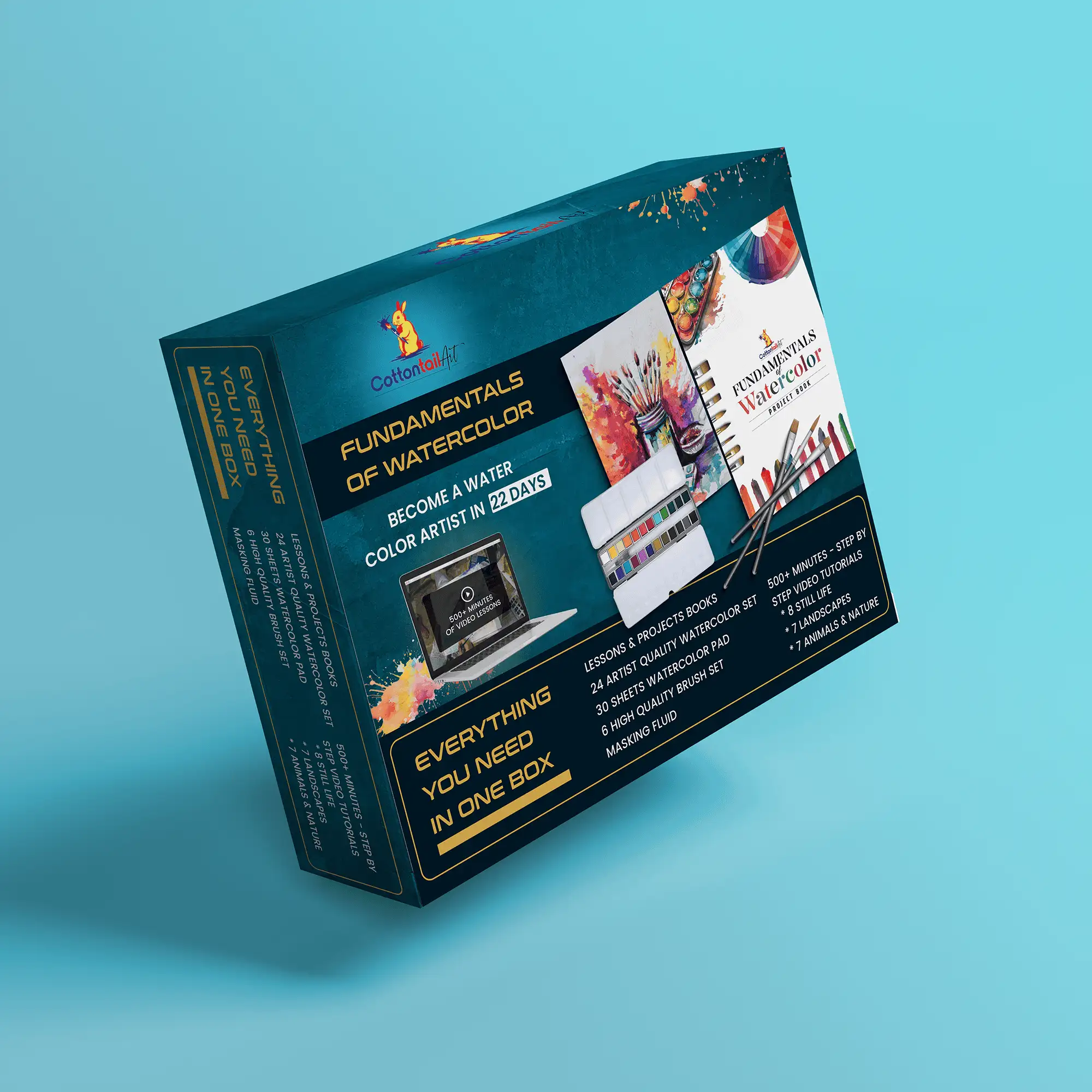 A vivid, on-brand colour palette applied consistently across a packaging design by FRPROTECH — the kind of exact colour control brands need to reproduce in AI-generated images