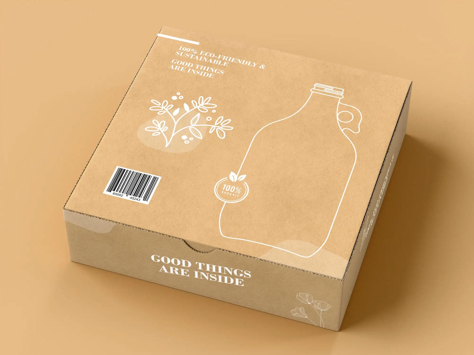 Sustainable packaging design for a D2C brand by FRPROTECH — a recyclable, minimalist mono-material pack with clear eco labelling and a premium unboxing look in 2026