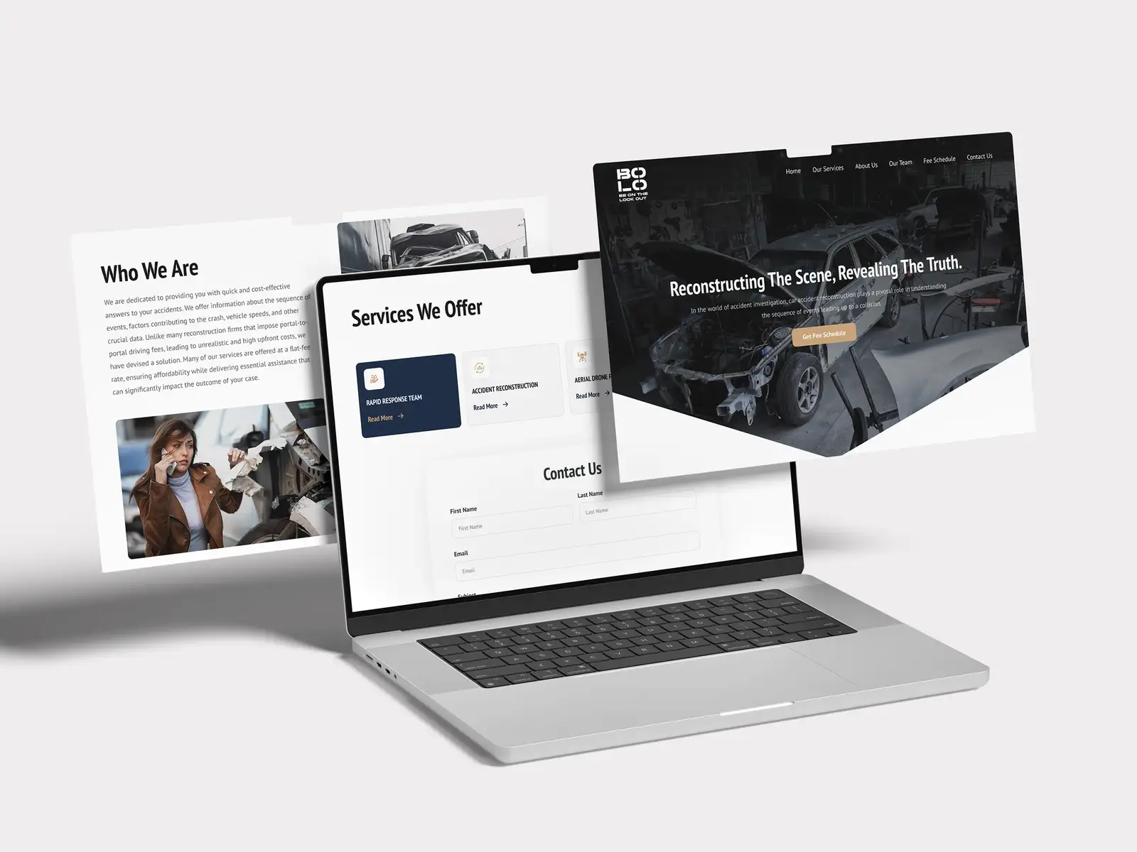 FRPROTECH on-page SEO project showing a business website with optimised titles, headings, and content structured to rank in Google search
