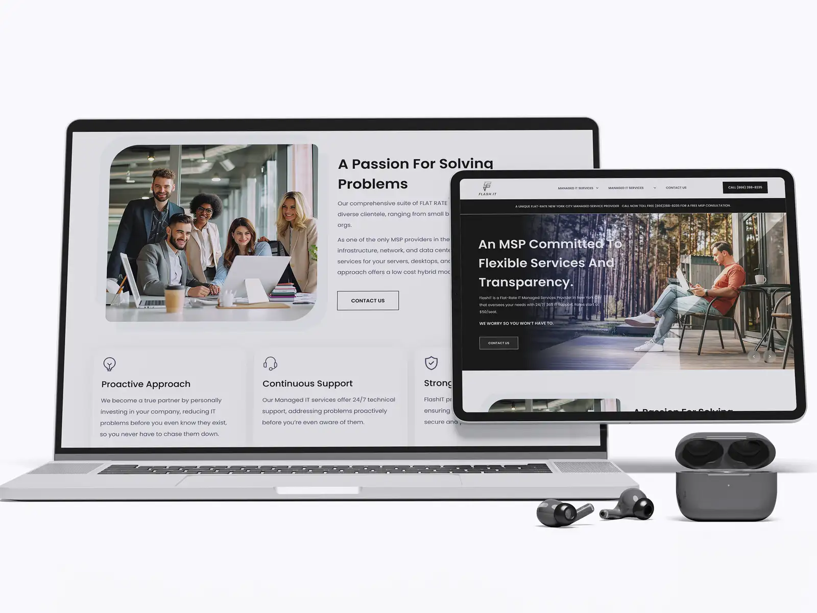 FRPROTECH website development project showing a fast-loading, performance-optimised web interface with clean layout and quick load times
